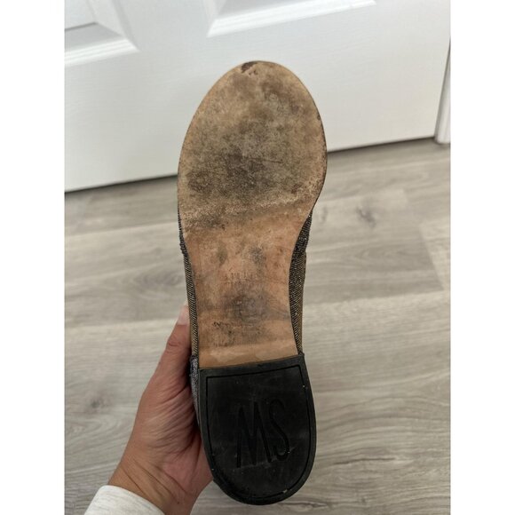 Stuart Weitzman Guything Pyrite Wingtip Tassels Nocturn Metallic Loafers Size 10 - Picture 10 of 12